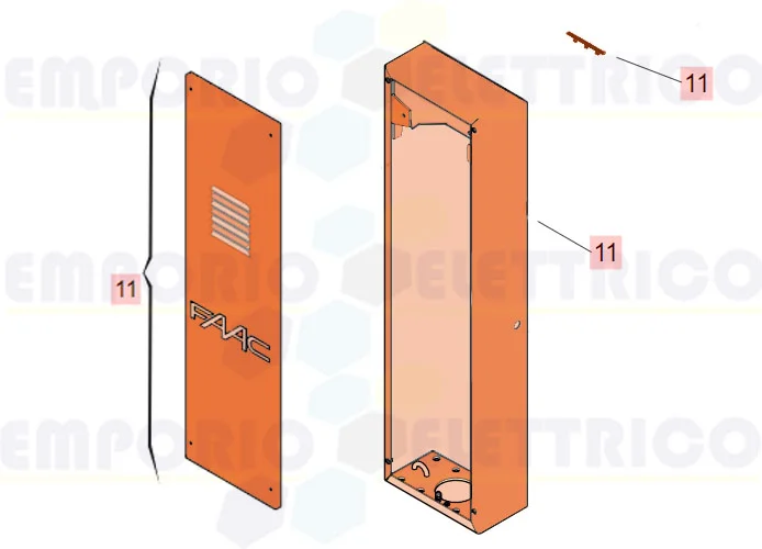 faac Ersatzteil Gehäuse+Tür 615 bpr (ral 9006) 63003467