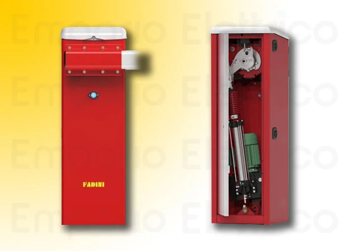 fadini automat. Schranke 230v linke, Stange 4,2m-6,4m bayt980 Edelstahl 9813sxl