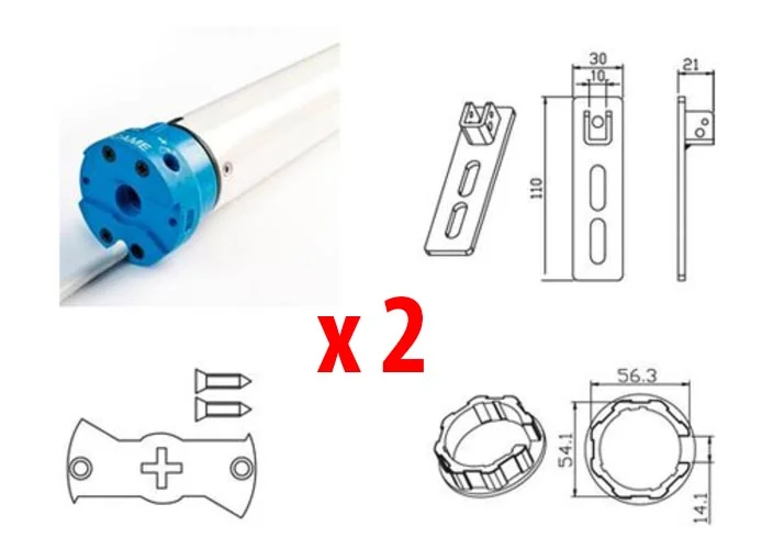 came 2 x Rohrmotor Kit für mondrian 5 Rollläden 230v uy0019 001uy0019