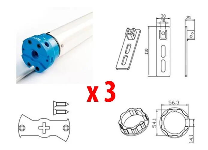 came 3 x Rohrmotor Kit für mondrian 5 Rollläden n 5 230v uy0019 001uy0019