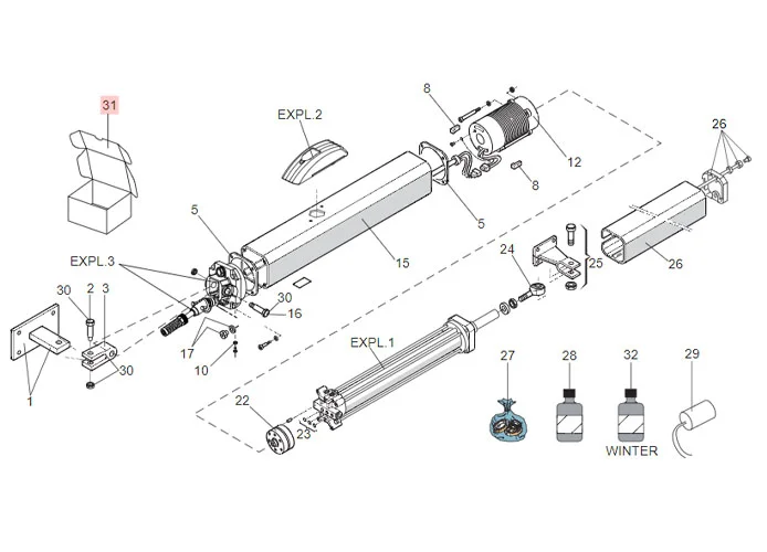 faac Verpackung für Antriebe 402/402/422/s450h 63000631