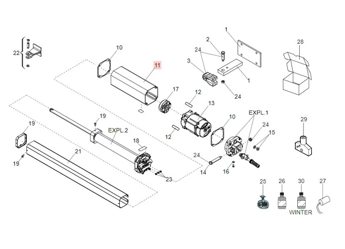 faac Ersatzteil des Tankes x 402 7450005