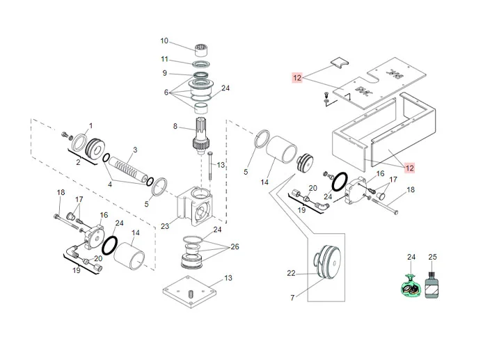 faac Ersatzteil der kompletten Box 750 63003325