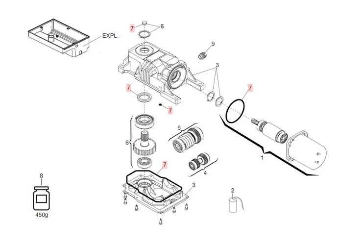 faac Ersatzteil der Packung der Dichtung roller-770 63003368