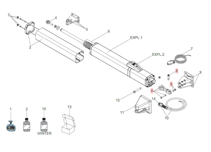 faac Ersatzteil der Gruppe von hinteren Gabel und Stift s450h 63003334