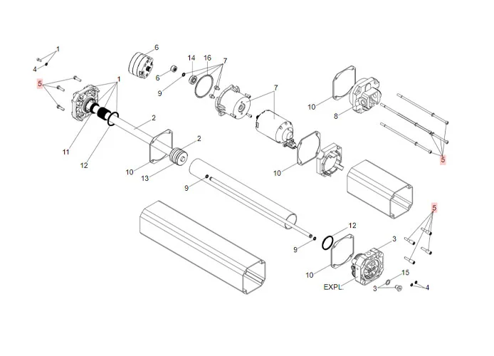 faac Ersatzteil der Zugstangen und Schrauben für Tank s450h 63003335