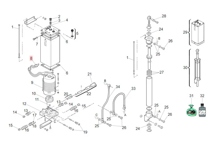 faac Ersatzteil des elektrischen Kabels mt.1.2 ohne Motorschutzschalter 7514225