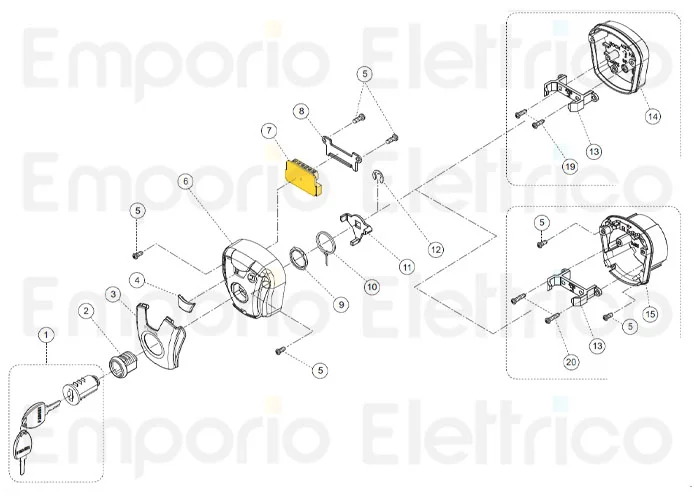 fadini Ersatzteil der Platine mit Klemmen, Mikro und Led für chis 37 37007