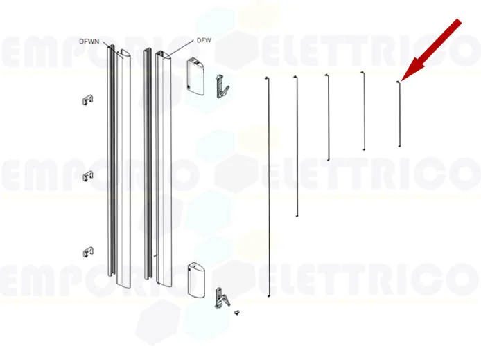 came Ersatzteil des Seils für Sicherheitsleiste df 1,5 Meter 119rir229 rir229