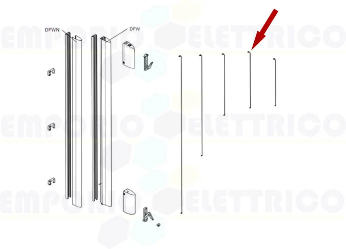 came rErsatzteil des Seils für Sicherheitsleiste df 1,7 Meter 119rir230 rir230