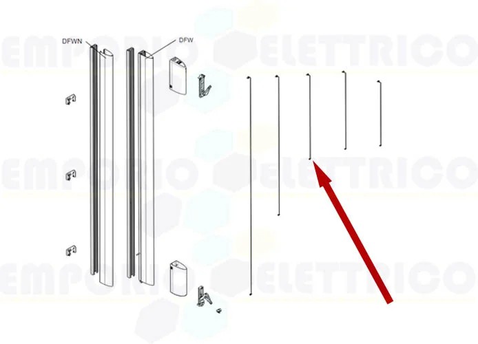 came Ersatzteil des Seils für Sicherheitsleiste df 2 Meter 119rir231 rir231