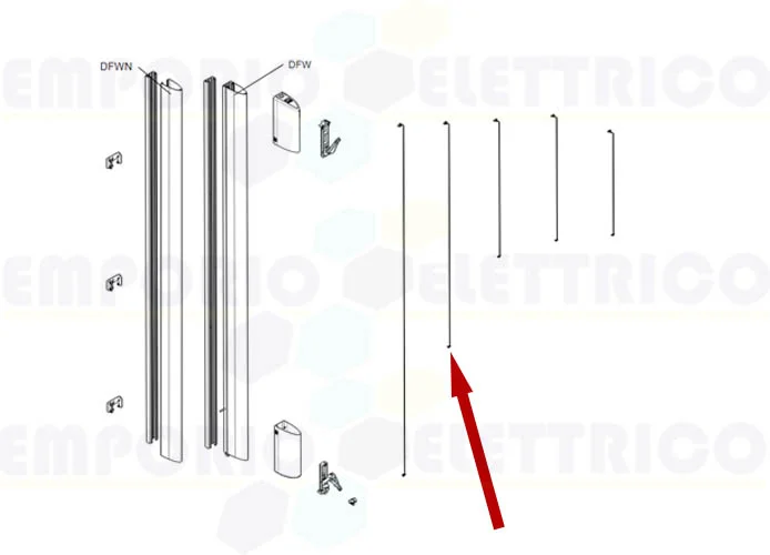 came Ersatzteil des Seils für Sicherheitsleiste df 4 Meter 119rir232 rir232