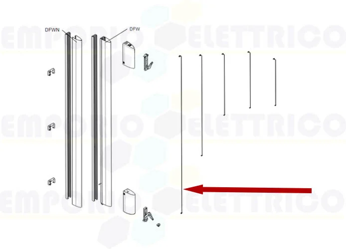 came Ersatzteil des Seils für Sicherheitsleiste df 6 Meter 119rir233 rir233