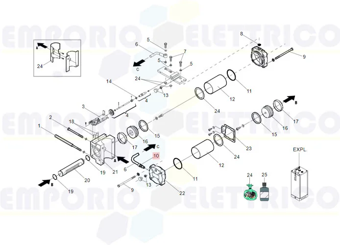 faac Ersatzteil des Anschlusses tn 93 8llr zinc.b. 7101075