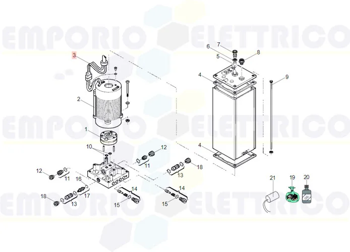 faac Ersatzteil des elektrischen Kabels M. 1,8 ohne Motorschutzschalter 7514075