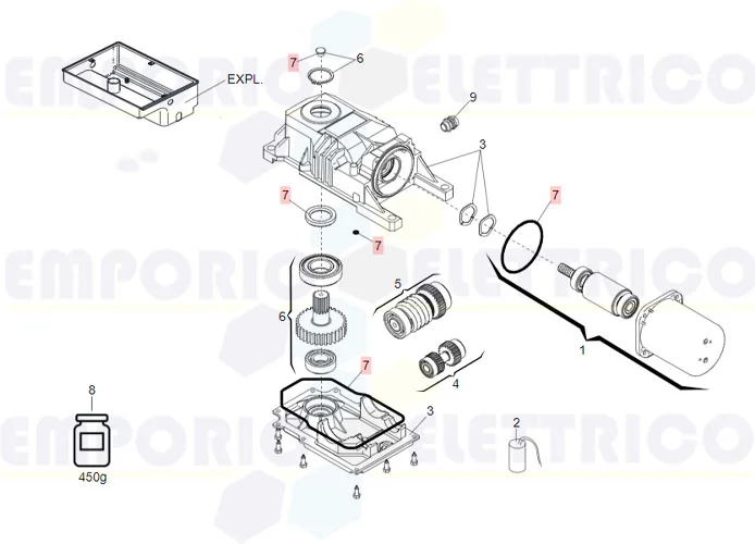 faac Ersatzteil der Packung der Dichtung roller-770 63003368