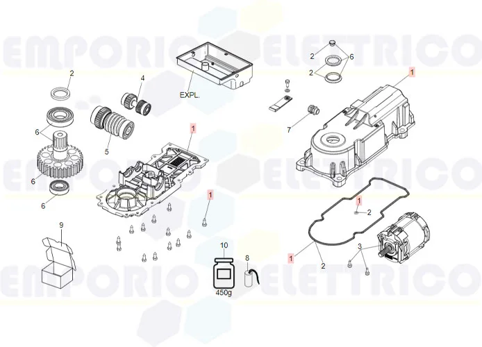 faac Ersatzteil 770n bodies group 63003370 (new code 63003369)