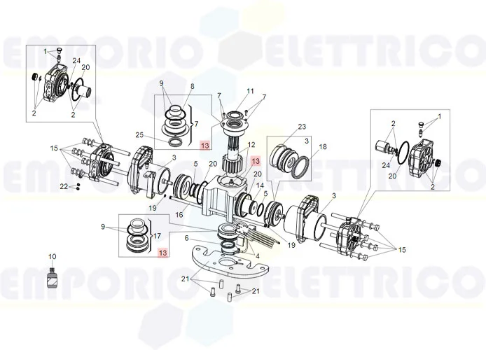 faac Ersatzteil des Getriebegehäuses s800 m10 63003260