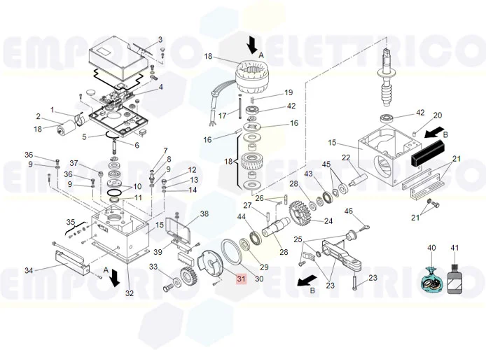 faac Ersatzteil des seitlichen Flansches für Getriebemotor 746-844new 71707615