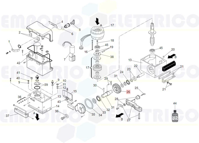 faac Ersatzteil der Krone des umkehrbaren Getriebemotors 7192195