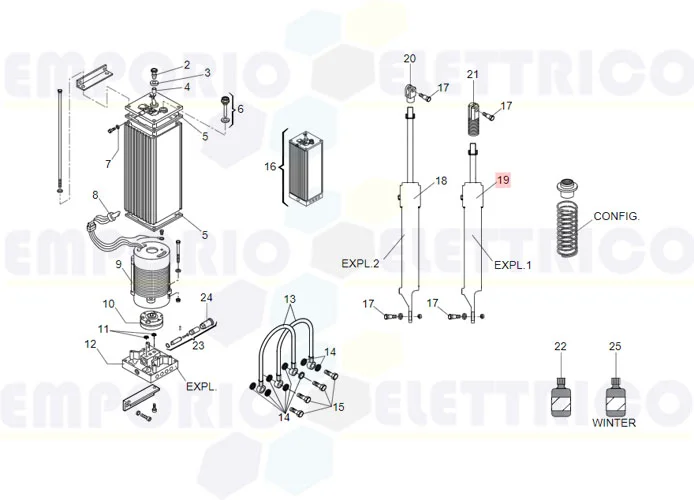 faac Ersatzteil des kurzen Zylinders 620sr 725208